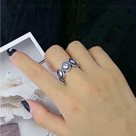 Heart Design Sterling Silver Bangle Cuff Bracelet Matching Ring Set - Picture 6 of 6